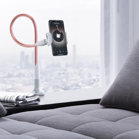 Fully flexible gooseneck bedside phone holder