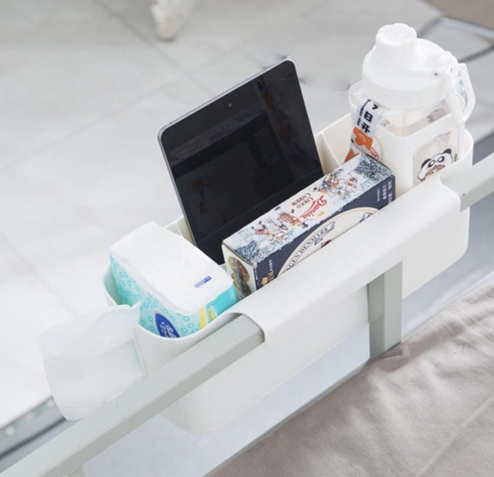 Multi-tier storage shelf for hanging on bed railings - Image 2