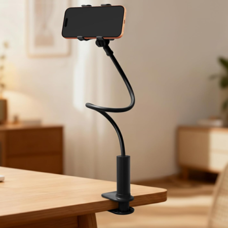 Screw-base universal rotating "lazy" phone holder