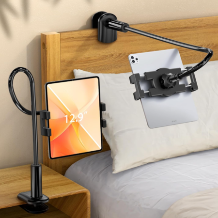 Long gooseneck holder for tablets
