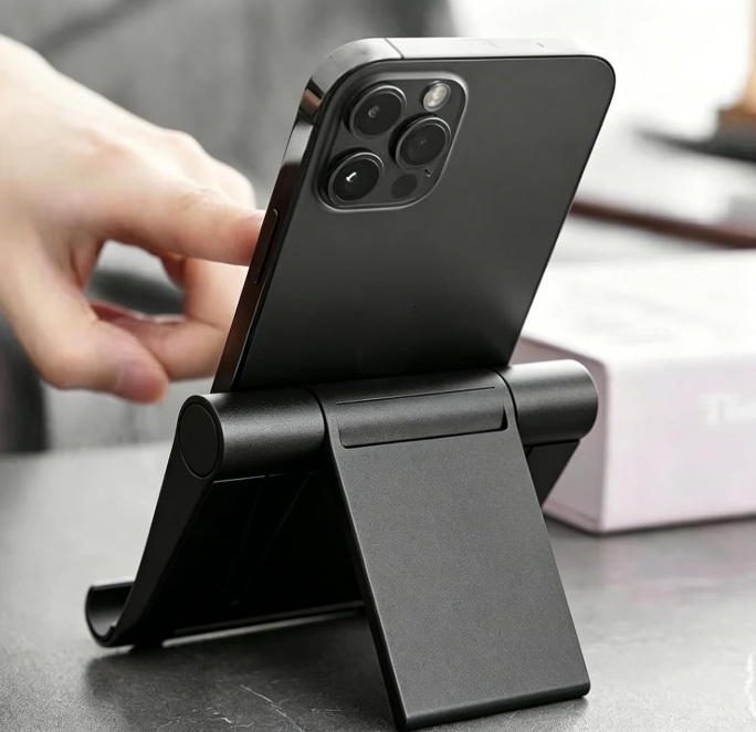 Multi-Angle Adjustable Foldable Desktop Stand for Phones and Tablets