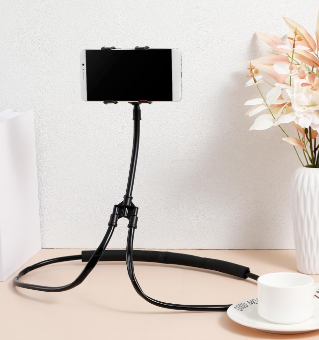 Flexible U-Shaped Neck-Mounted Phone Holder