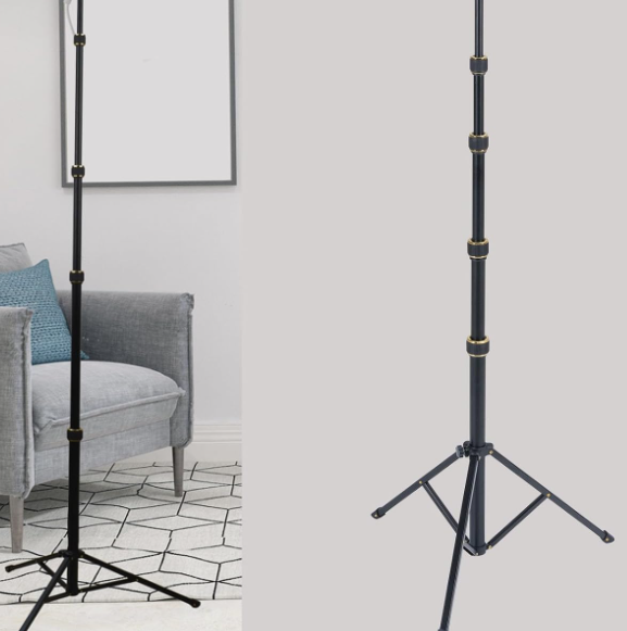 Tripod-Base Height-Adjustable and Rotating Hair Dryer Stand