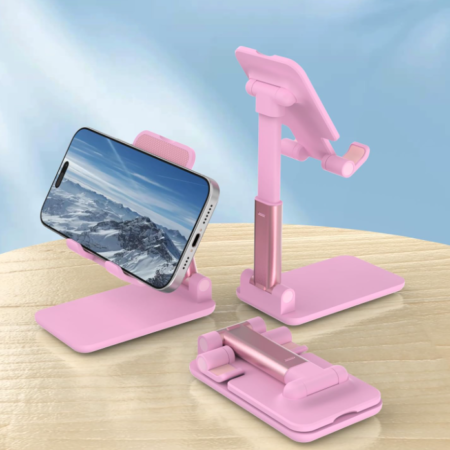 Height- and Angle-Adjustable Anti-Slip Desktop Phone Stand
