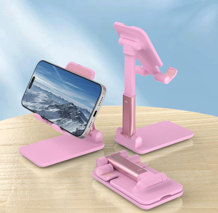Height- and Angle-Adjustable Anti-Slip Desktop Phone Stand