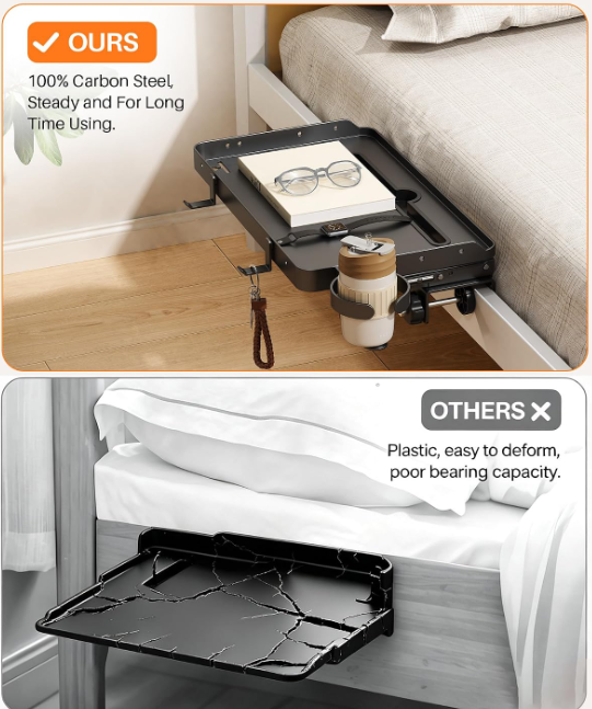 Foldable bedside storage tray for bunk beds - Image 2