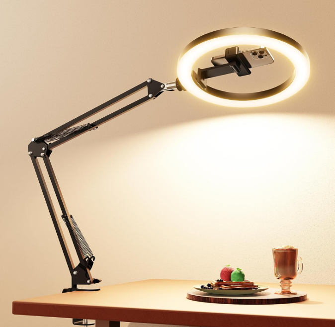 Desktop Tripod Stand with Fill Light for Phone Photography