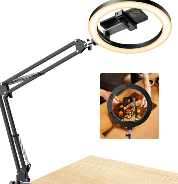 Desktop Tripod Stand with Fill Light for Phone Photography - Image 2