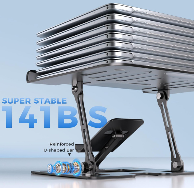 2-in-1 Height-Adjustable Stand for Laptops and Phones - Image 2