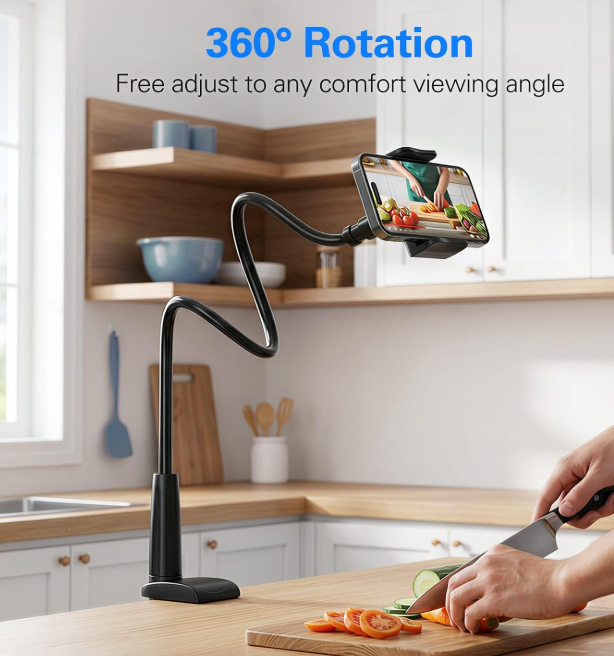 Versatile long-arm phone holder for desks and beds - Image 2